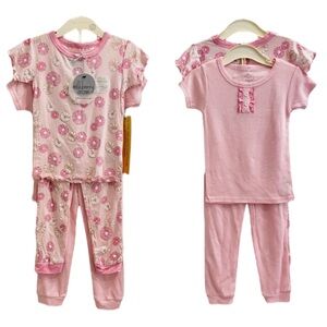 🦋milkberry  Toddler bamboo Pink 
4 piece pajama set size-3T